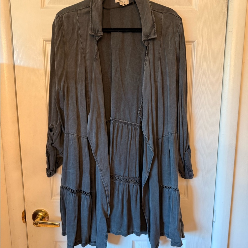 Style & Co. Gray Jean Jacket Duster
